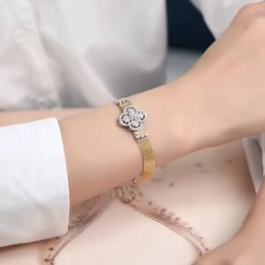 Gold and Silver Mesh Bracelet